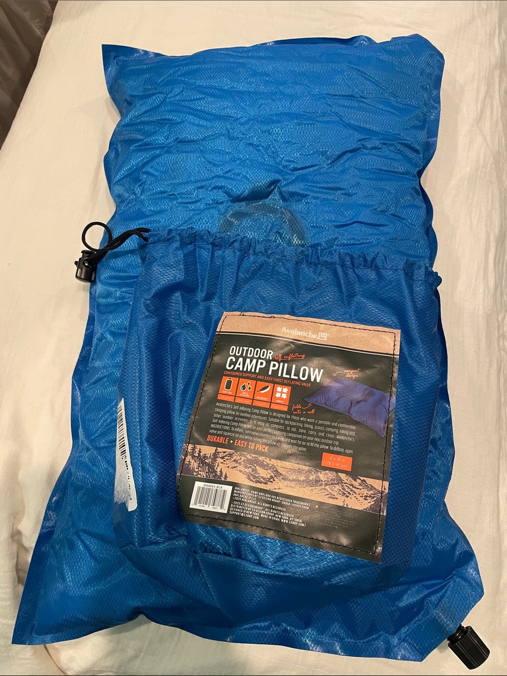 Avalanche Blue Portable Outdoor Camp Pillow